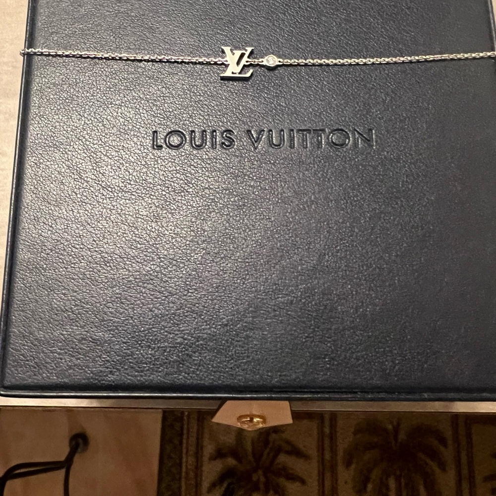 Louis Vuitton Monogram Necklace in Silver, choker length, never worn